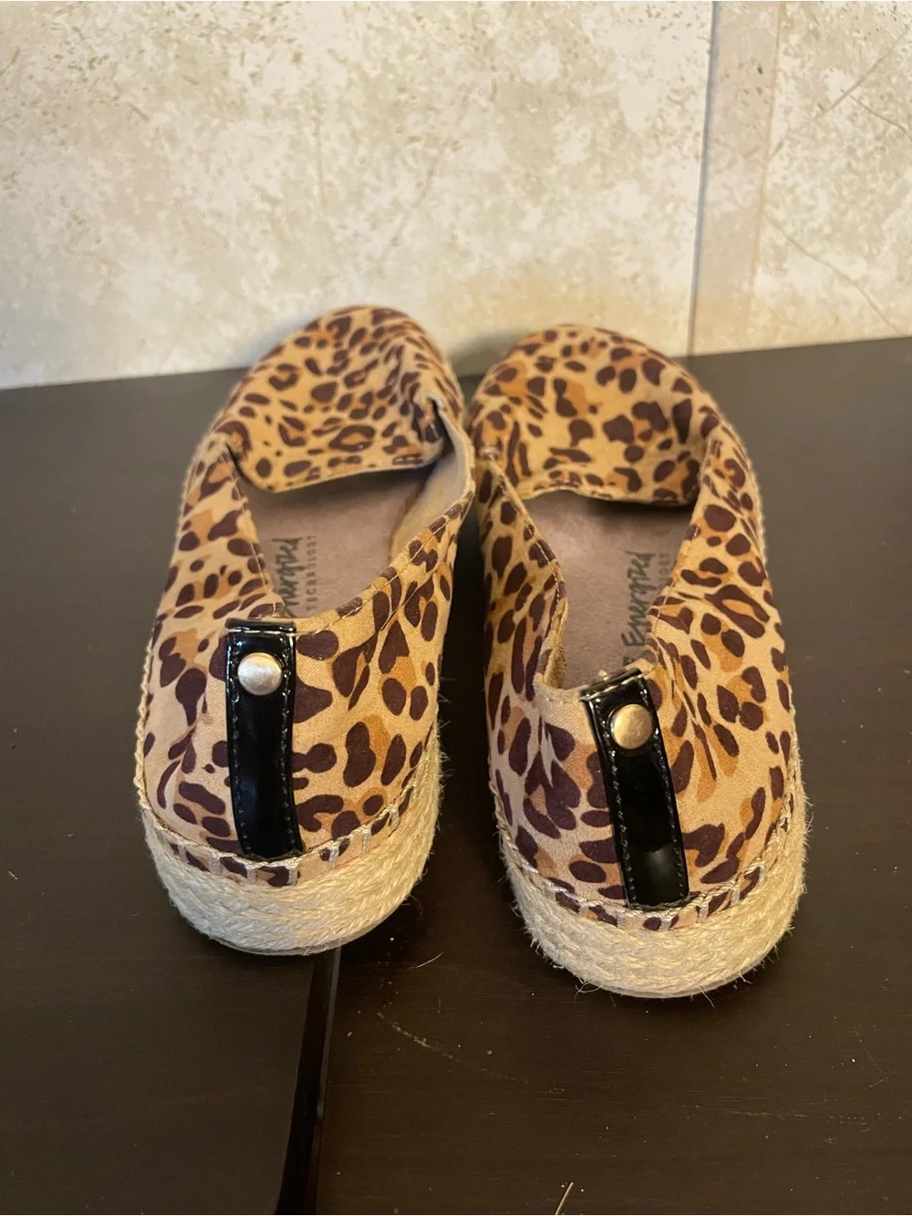 Dr. Scholl's Be Energized Foam Leopard Print Espadrille Slip-On - Tan and Brown